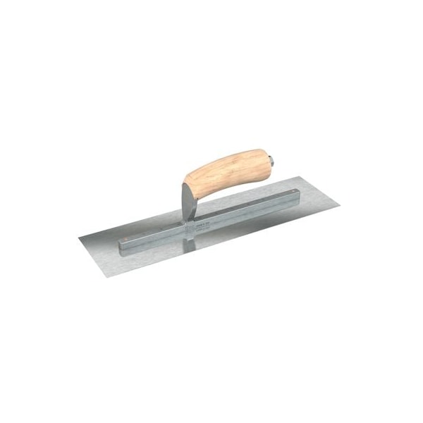 Razor Stainless Steel Finishing Trowel - Square End - 14" x 4-1/2" with Camel Back Wood Handle